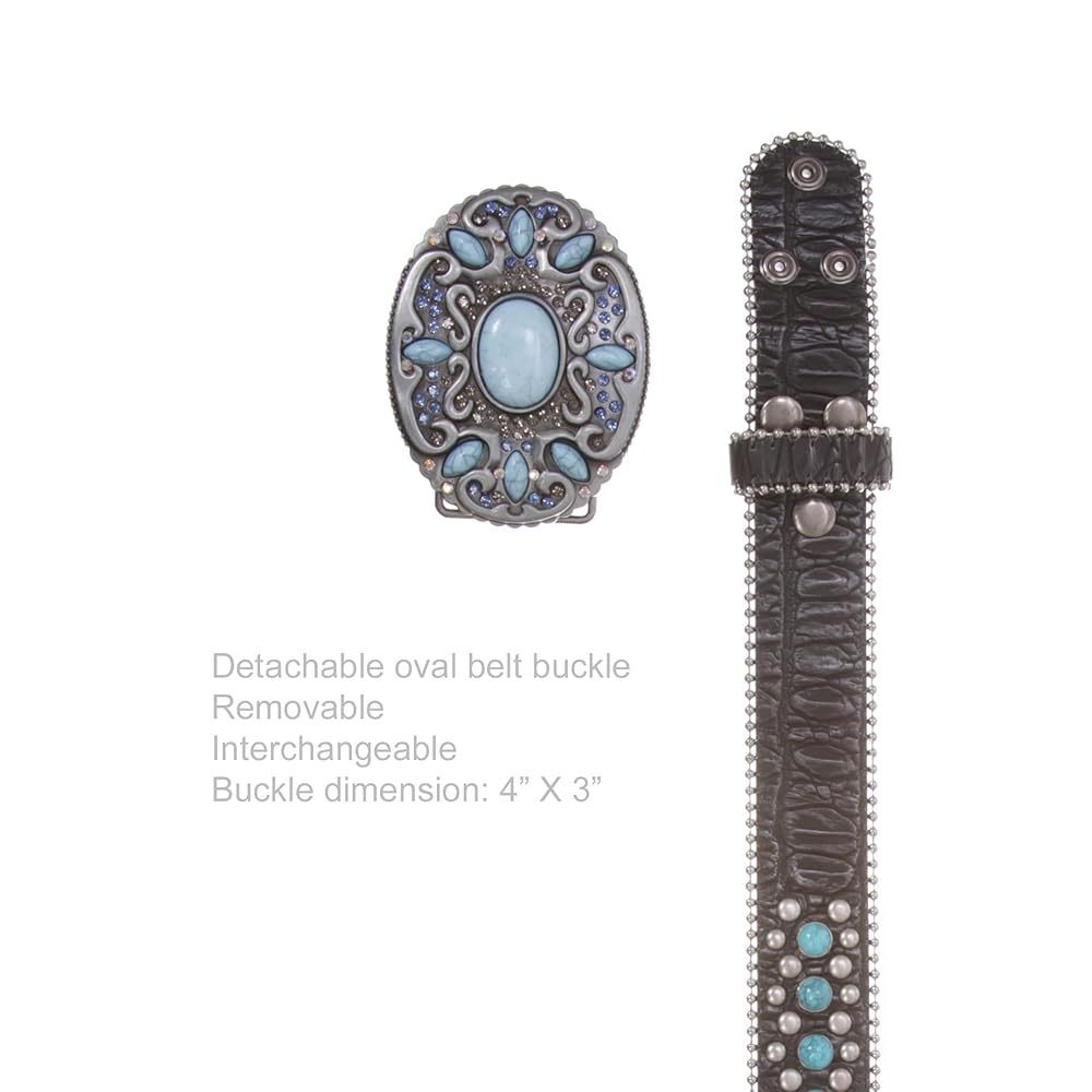 美品 Turquoise Narrow Studs Belt Amazon.co.jp: HC-32-TQ Turquoise Narrow Studs Belt Black